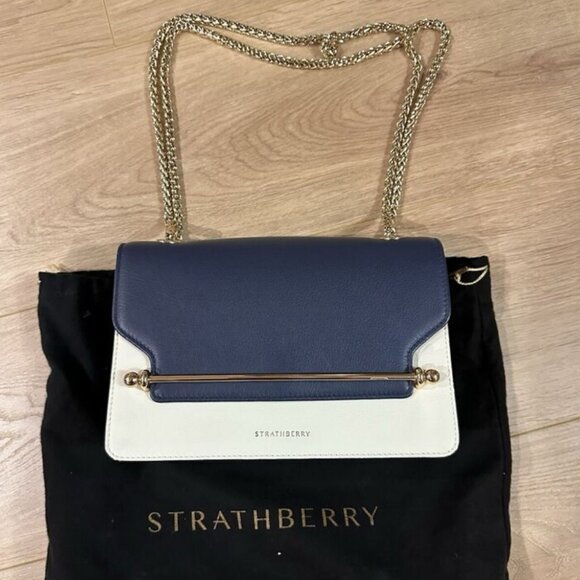 Strathberry Shoes - Strathberry Navy and Cream Women's Bag